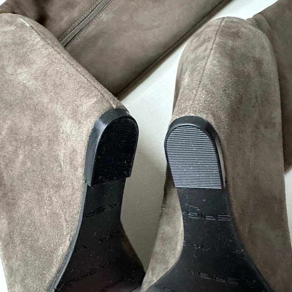 Via Spiga Wedge Tall Boots Adina Suede Size 7